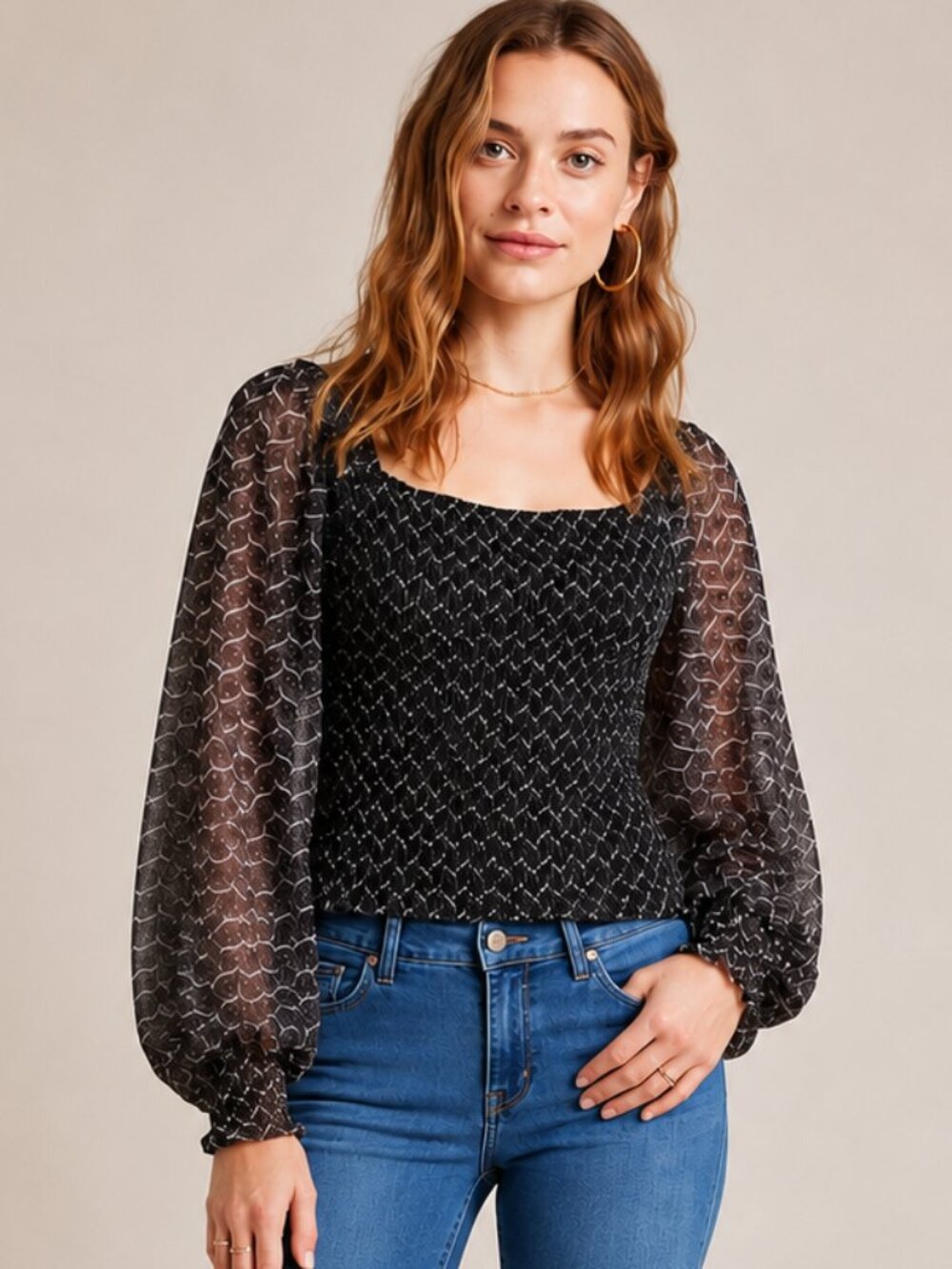 ANTHROPOLOGIE Rouen Top in Black‎ Noir